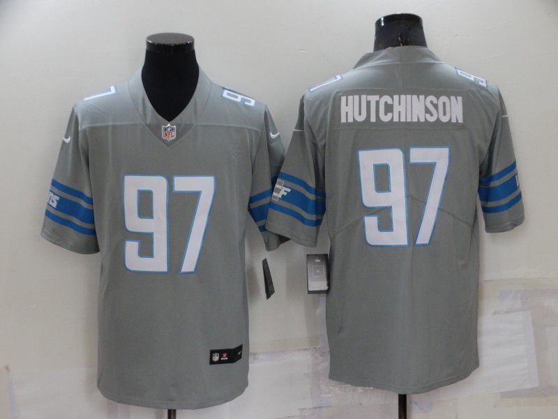 Men Detroit Lions #97 Hutchinson Grey 2022 Nike Limited Vapor Untouchable NFL Jersey